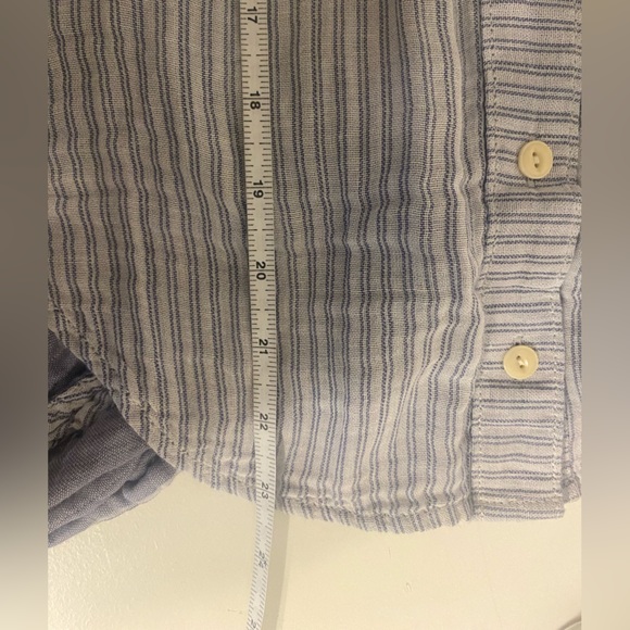 Madewell button down shirt women’s blue striped tie back - Picture 6 of 7